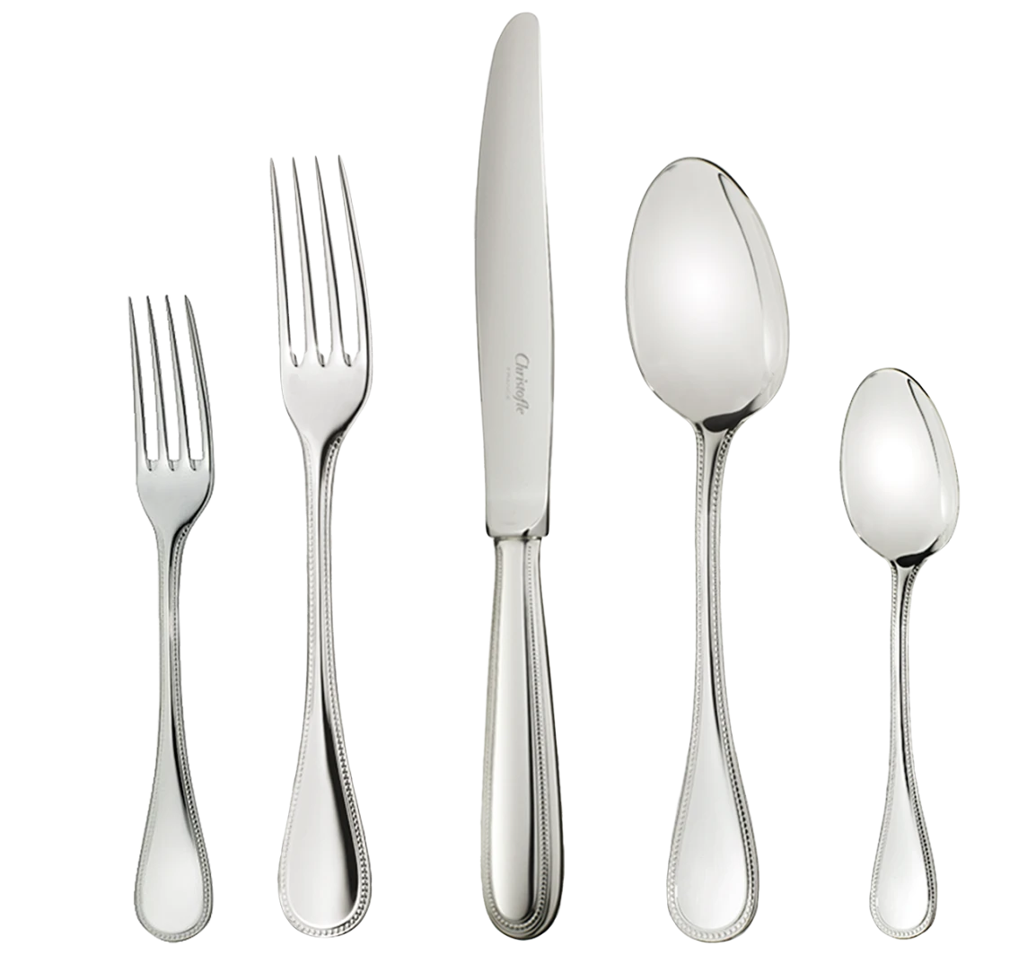 Steel Perles 5-Piece Stainless Steel Flatware Set