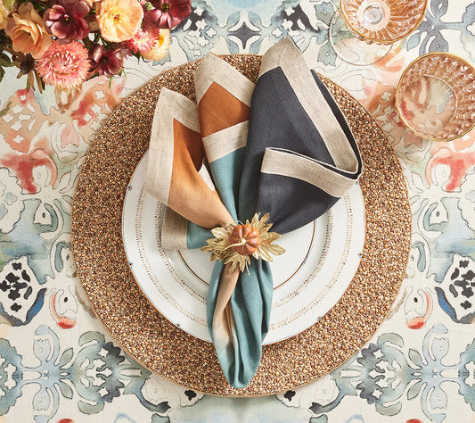 Gilded Gourd Napkin Ring Set of 4