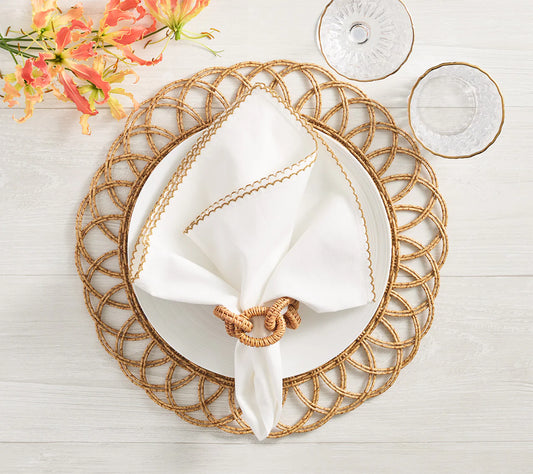 Rattan Link Napkin Ring Set of 4