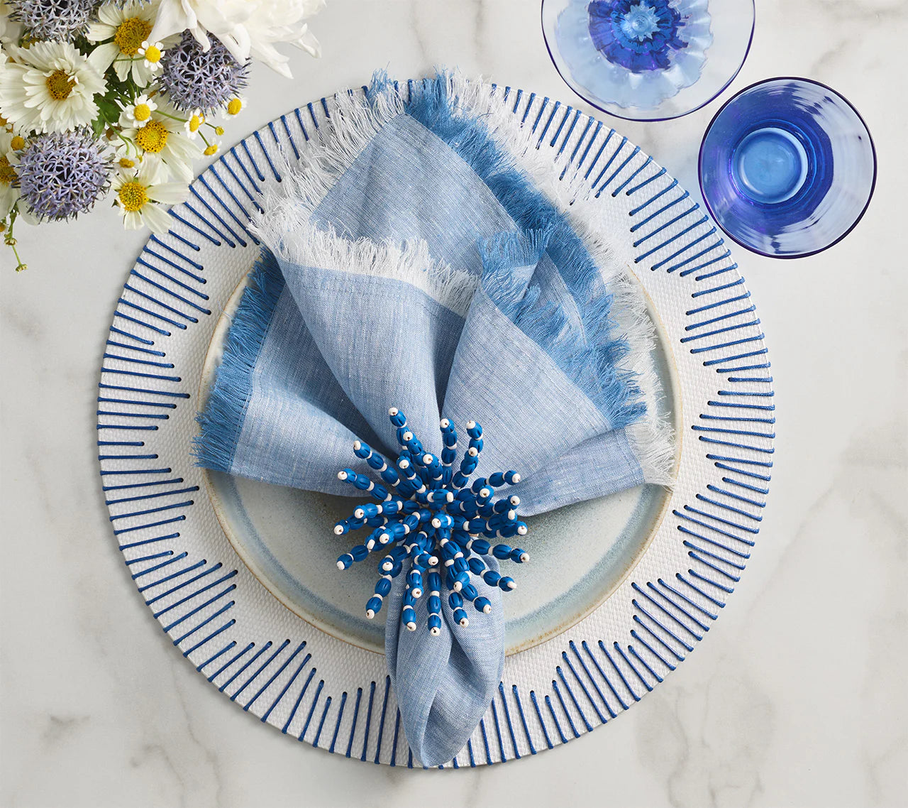 Chambray Fringe Napkin Set of 4