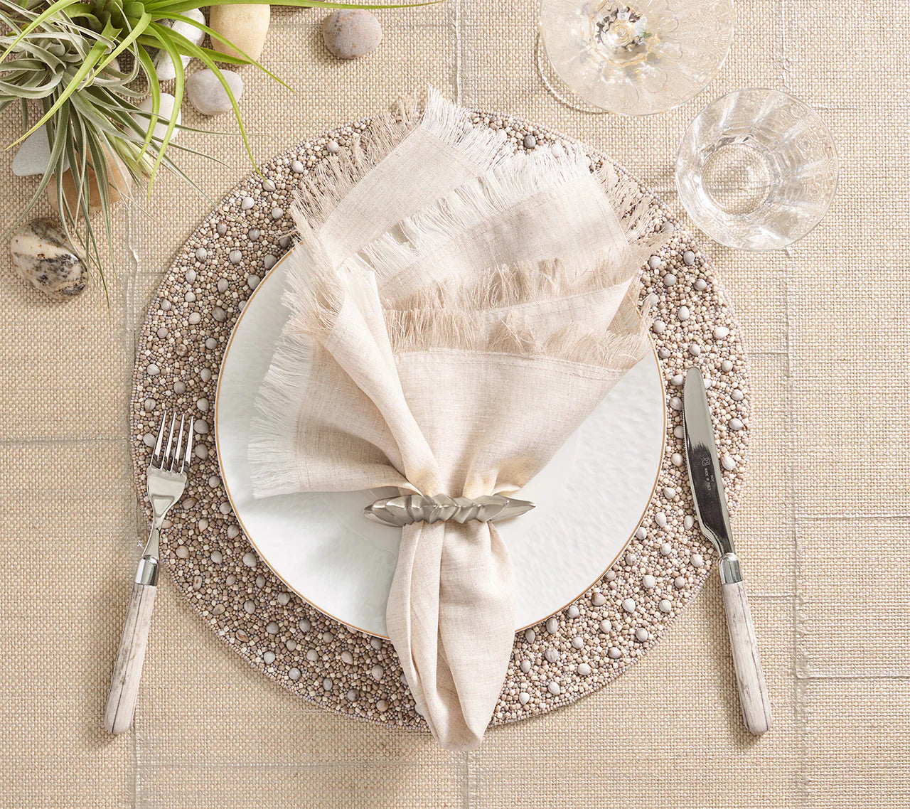 Chambray Fringe Napkin Set of 4