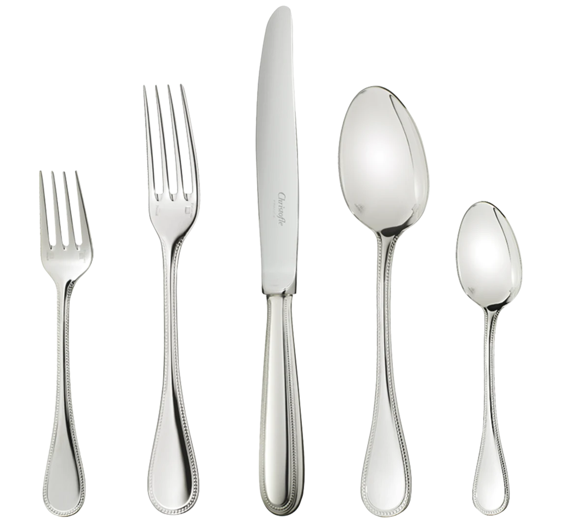 Perles 5-Piece Silver Plated Flatware Set