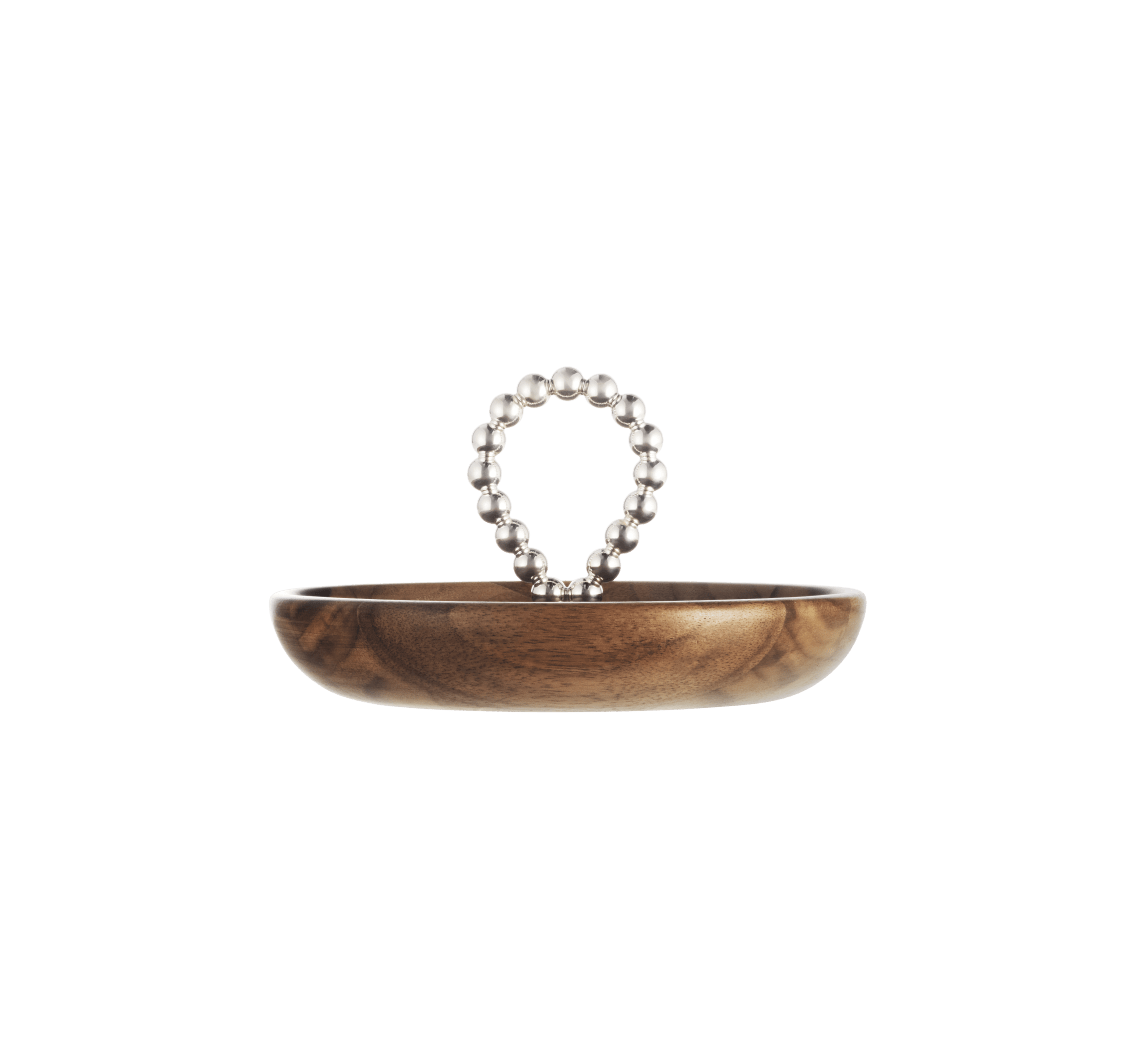 Silver-Plated and Walnut Bowl - 5.5in