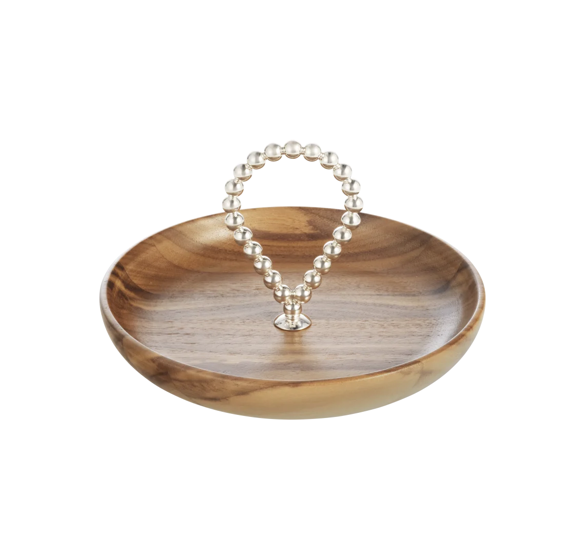 Silver-Plated and Walnut Bowl - 6.7in