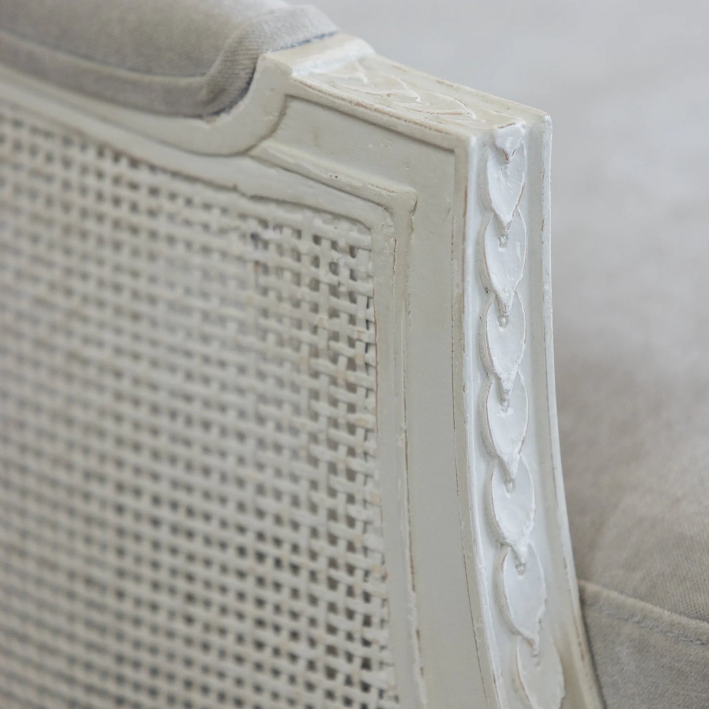 Bergamin Bergère in French Eggshell Velvet and Sea Glass Finish