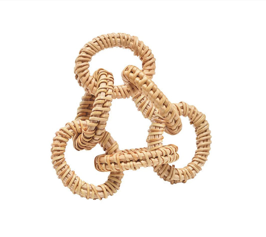 Rattan Link Napkin Ring Set of 4
