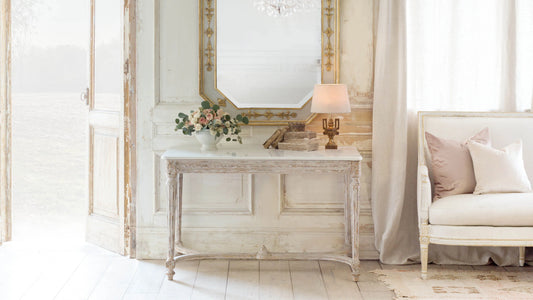 Contessa Entry Table in Chipped White Finish