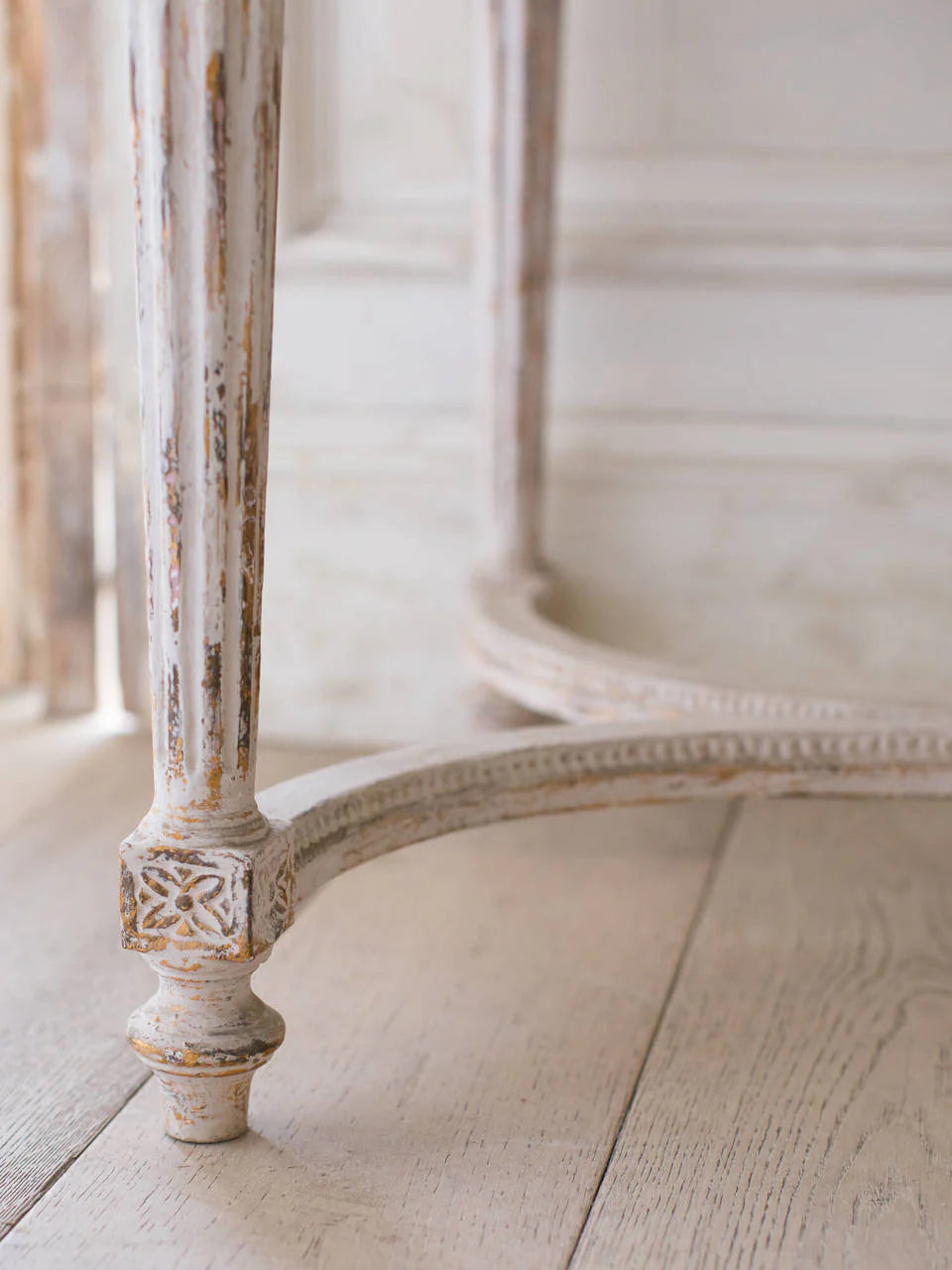 Contessa Entry Table in Chipped White Finish