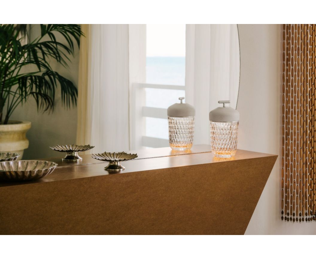 Folia White Wood Portable Lamp