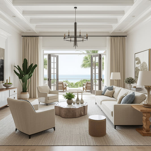 How to Style a Coastal Luxury Living Room in Olde Naples with French Riviera Elegance
