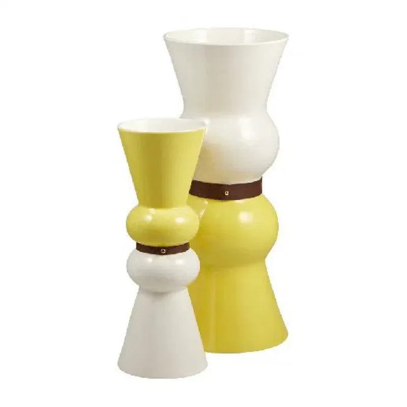 Siam Vase Yellow/White
