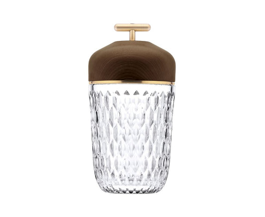Folia Dark Wood Golden-Finish Portable Lamp