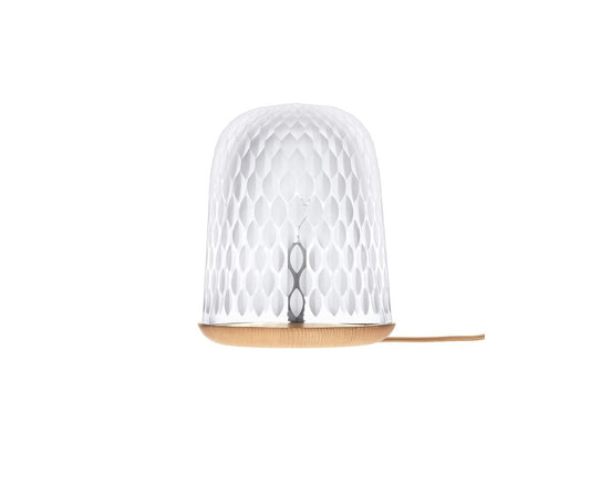 Folia Table Lamp Clear Crystal Light Wood