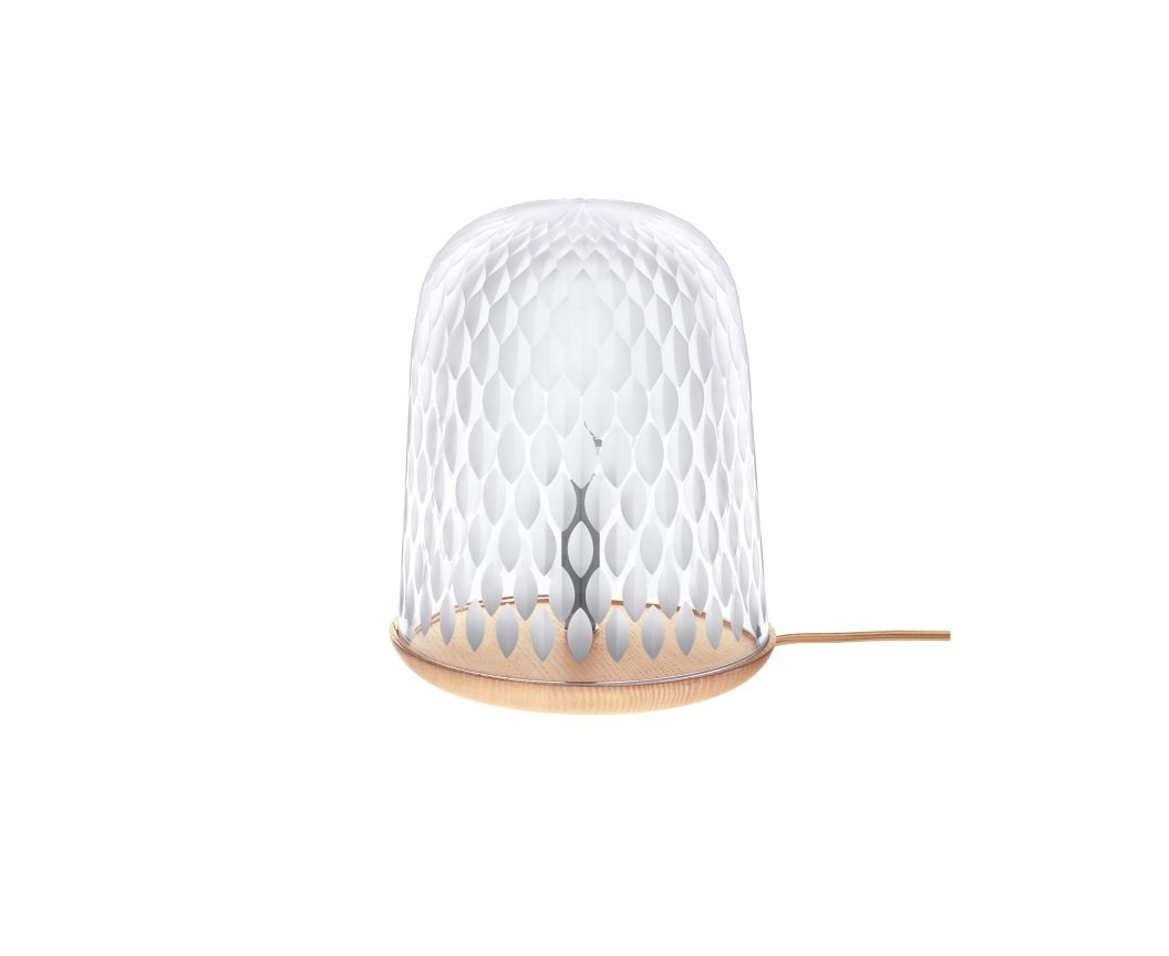 Folia Table Lamp Clear Crystal Light Wood