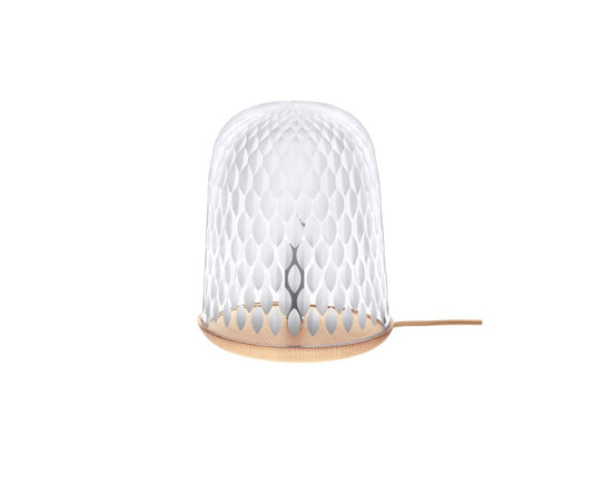 Folia Table Lamp Clear Crystal Light Wood