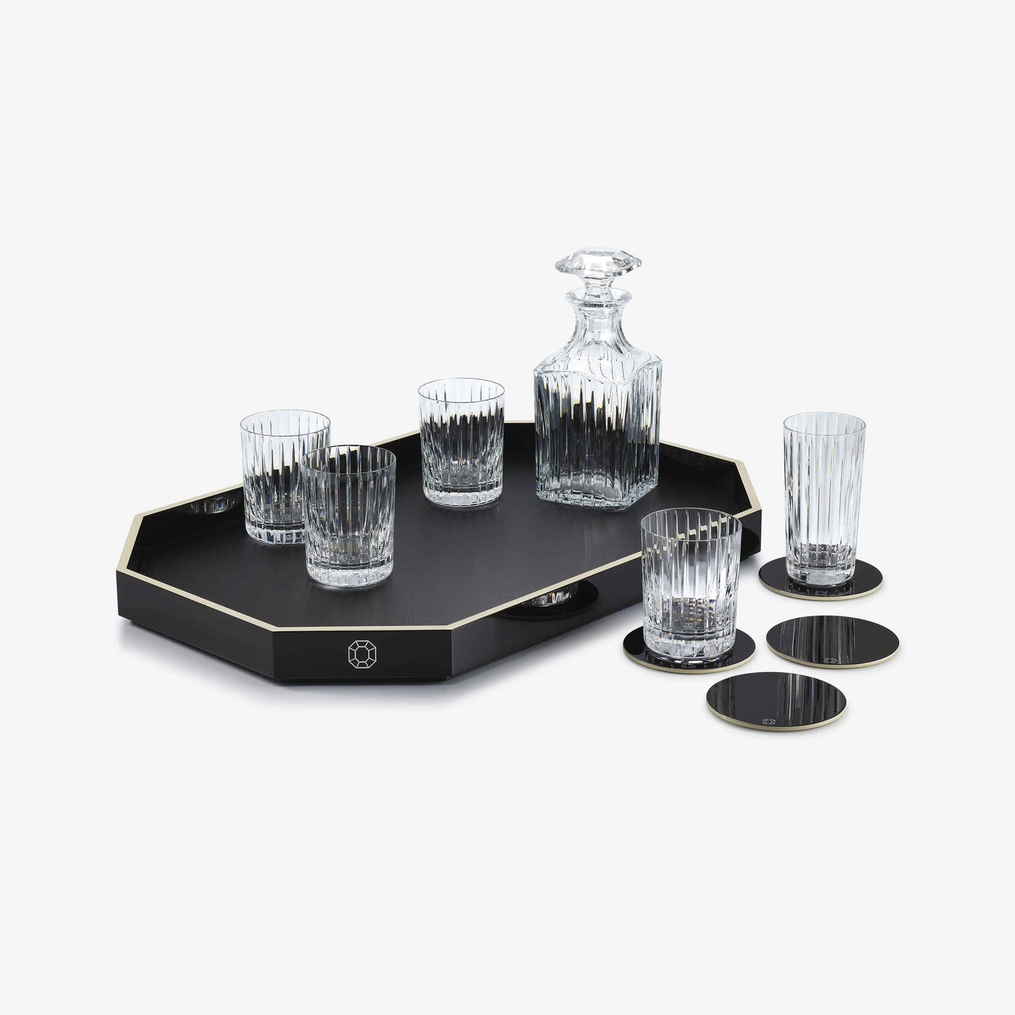 Black Octogone Tray