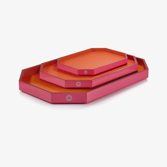Orange Octogone Tray