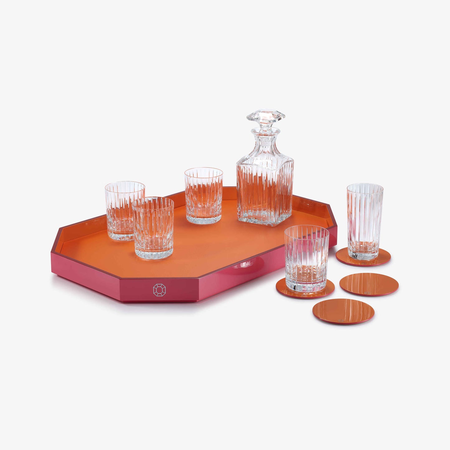 Orange Octogone Tray