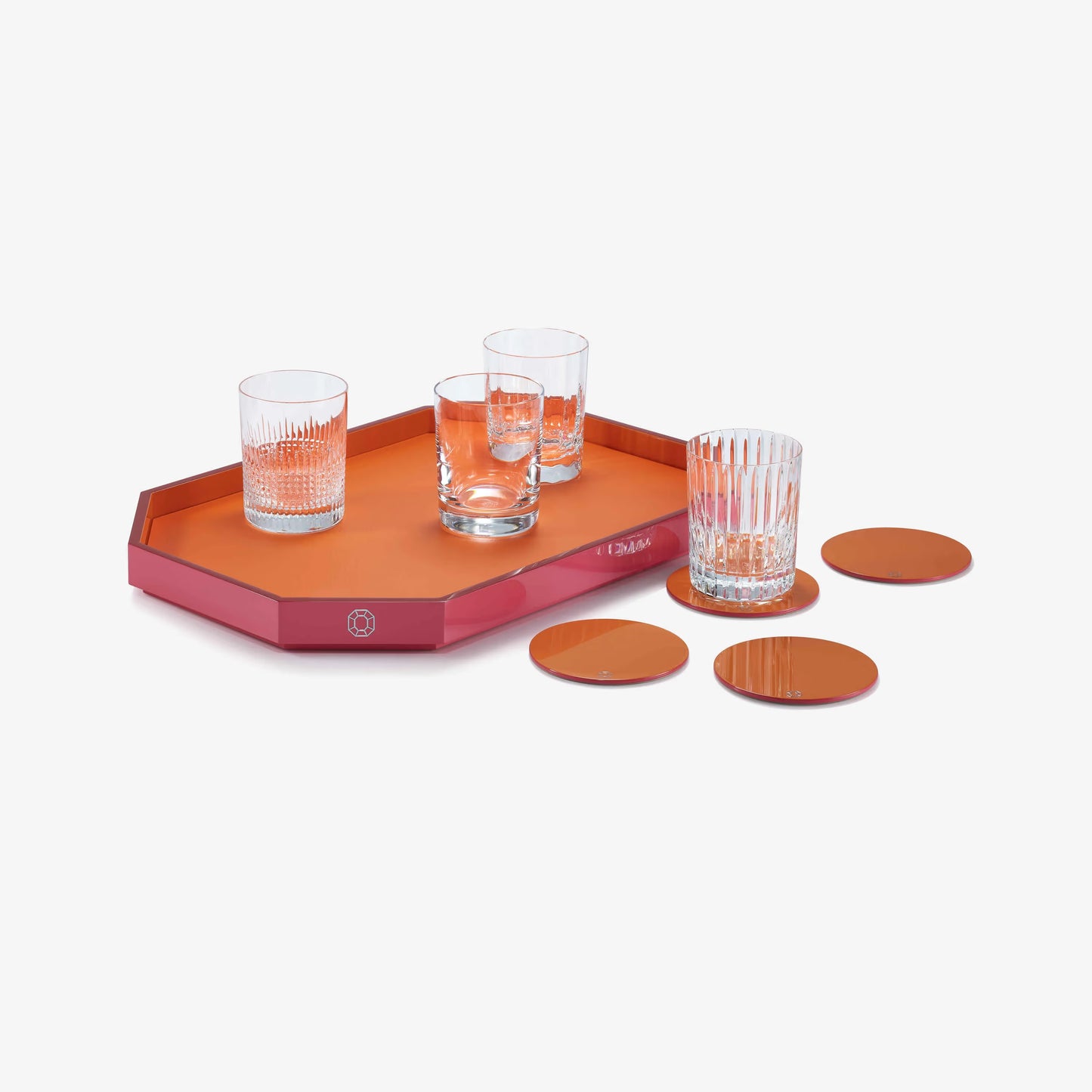 Orange Octogone Tray