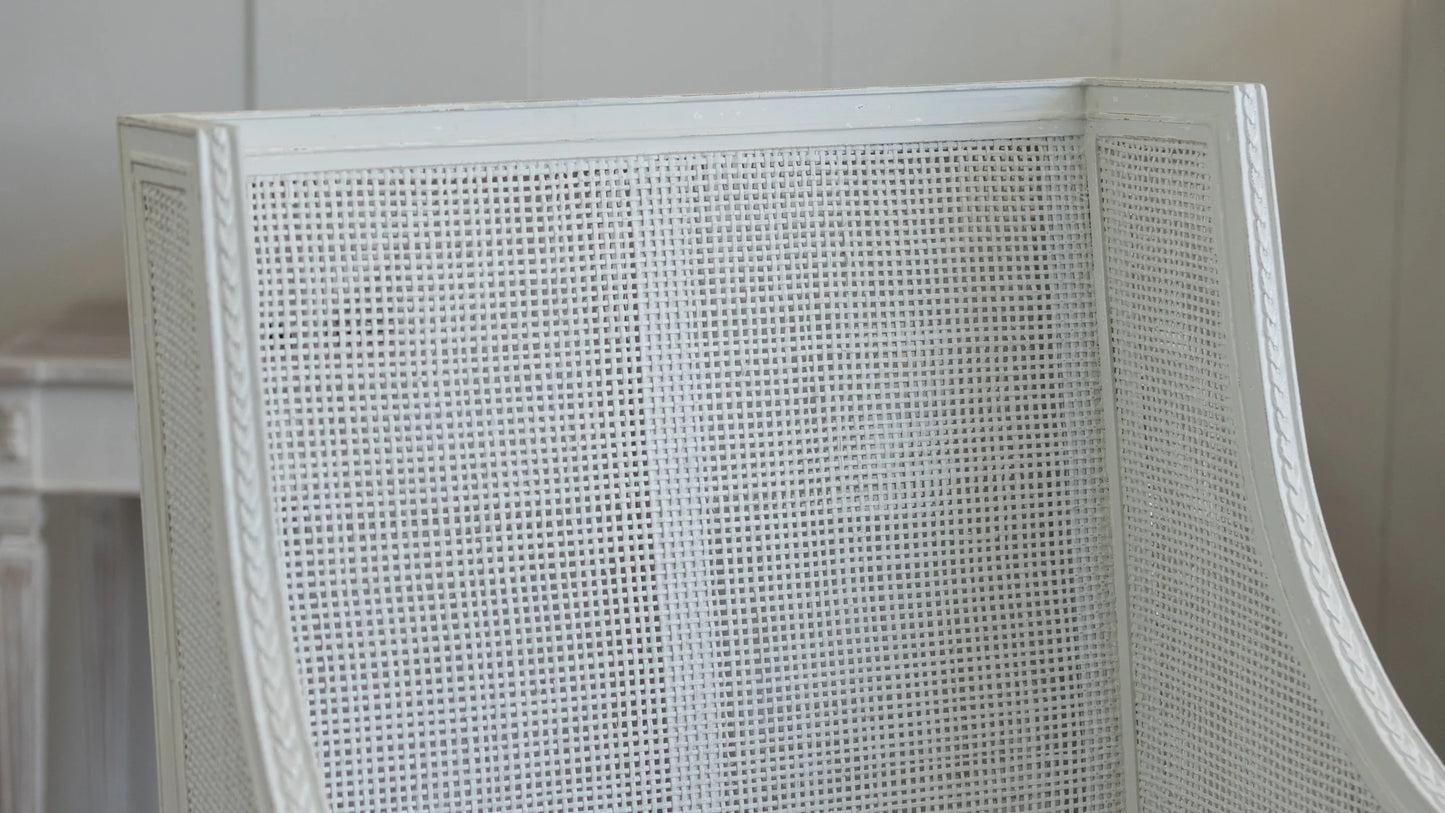 Bergamin Bergère in French Eggshell Velvet and Sea Glass Finish