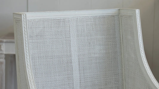 Bergamin Bergère in French Eggshell Velvet and Sea Glass Finish