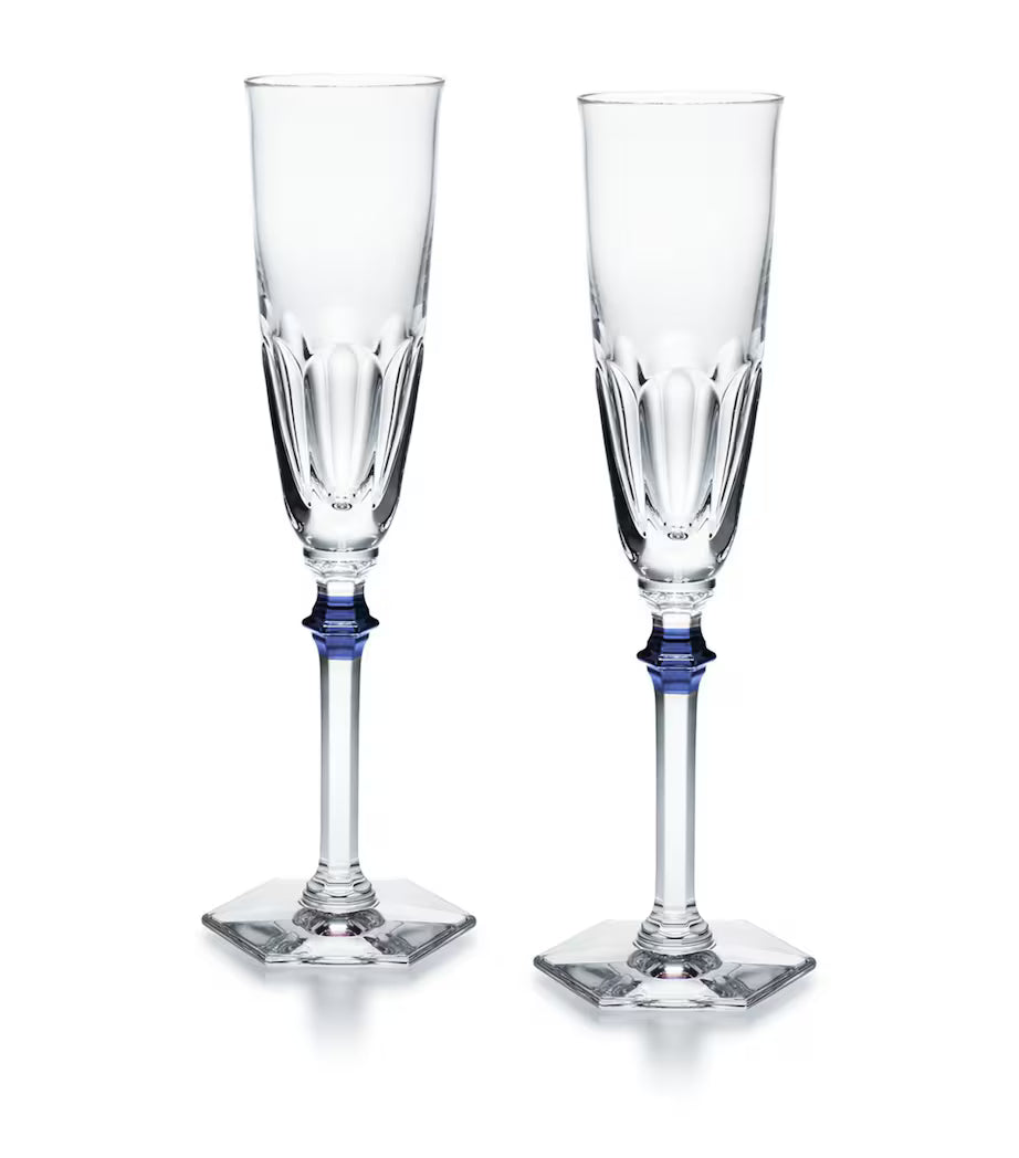 Harcourt Flute Clear & Blue Set of 2