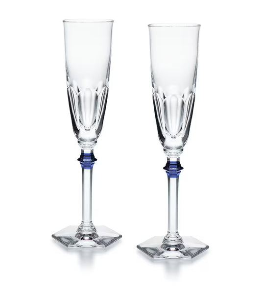 Harcourt Flute Clear & Blue Set of 2