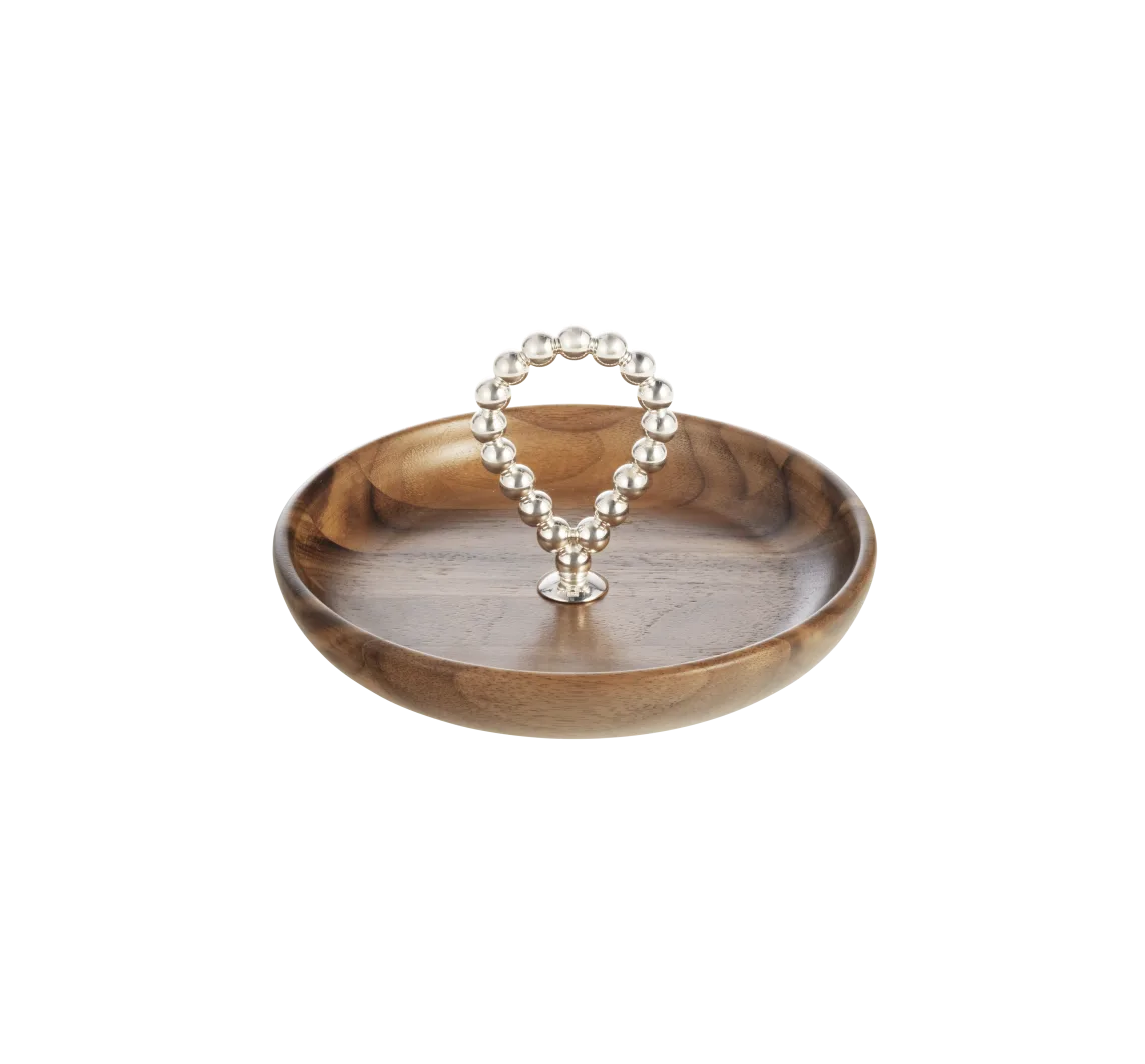 Silver-Plated and Walnut Bowl - 5.5in