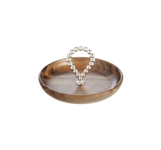 Silver-Plated and Walnut Bowl - 5.5in