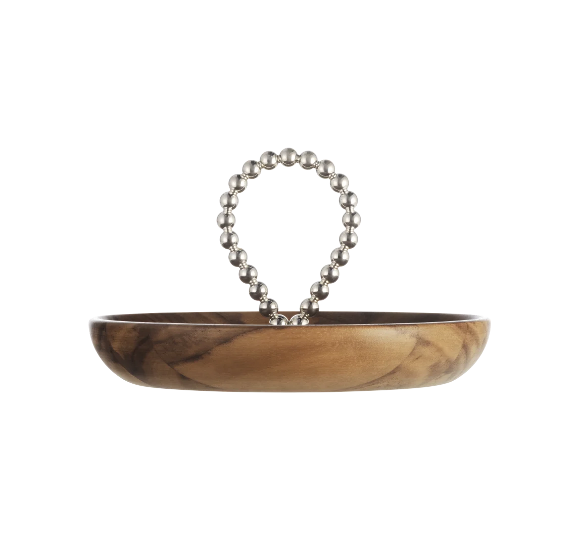 Silver-Plated and Walnut Bowl - 6.7in