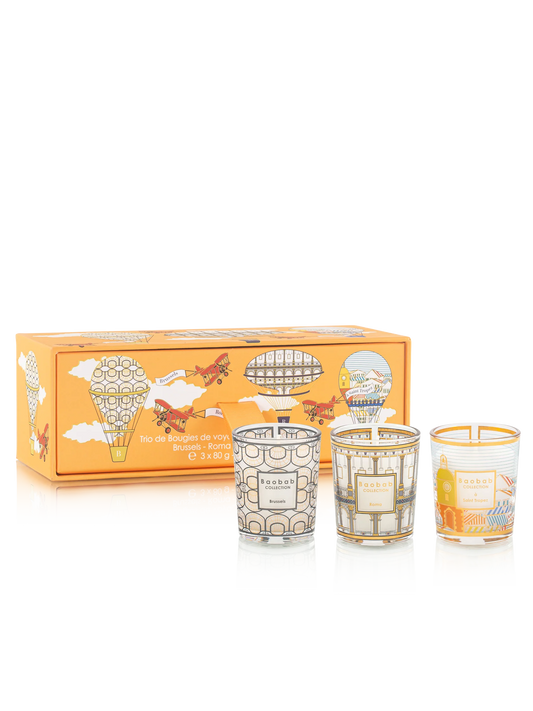 Trio Travel Candles Brussels - Roma - Saint Tropez