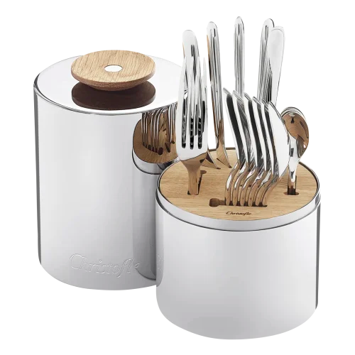 Essentiel 24-Piece Stainless Steel Flatware Set with Storage Capsule