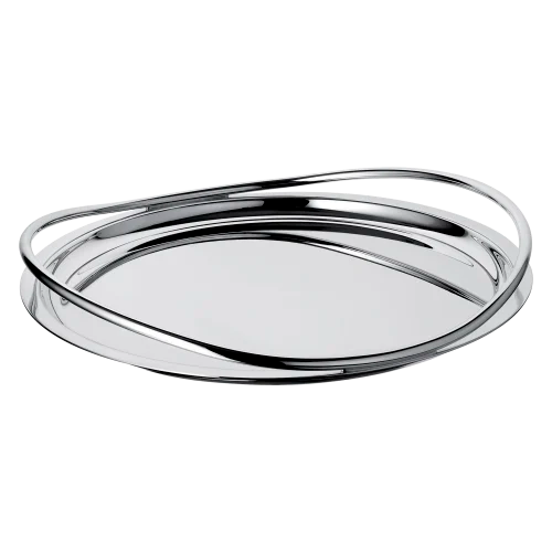 Vertigo Silver-Plated Round Serving Tray - 15 in