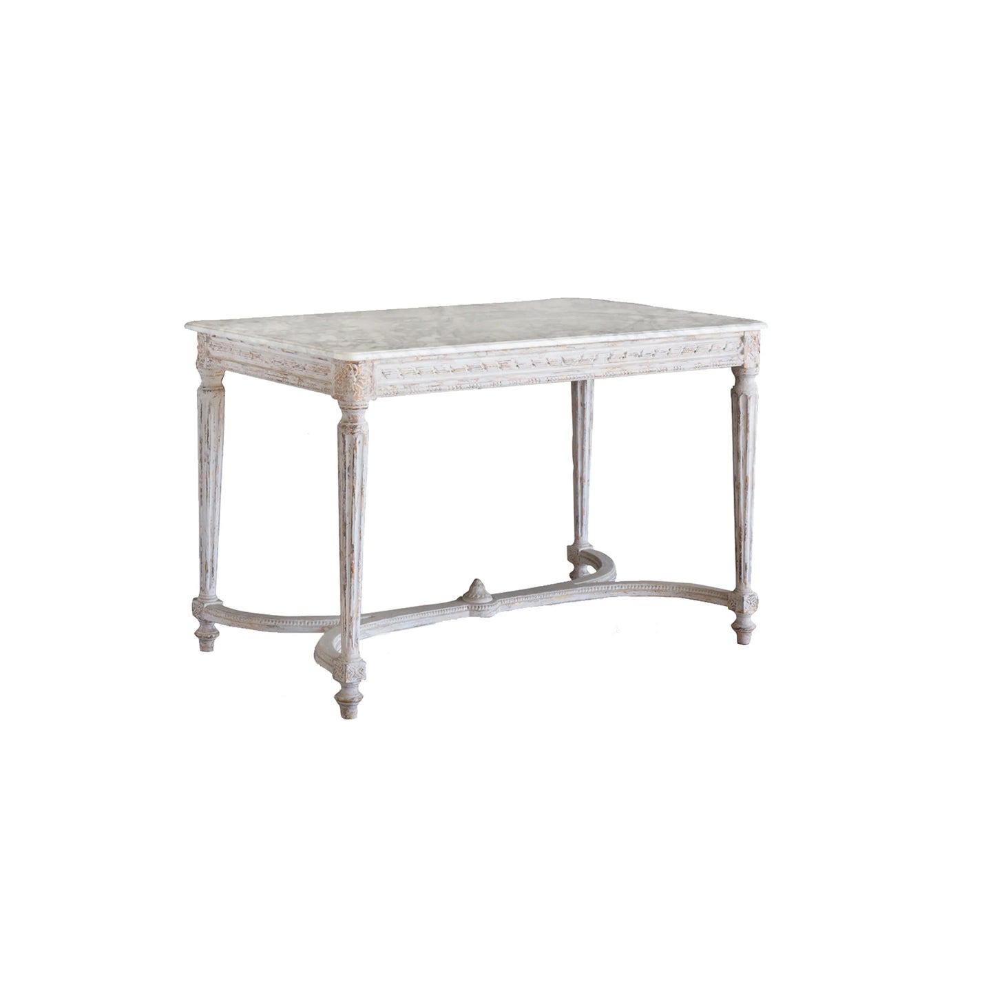 Contessa Entry Table in Chipped White Finish