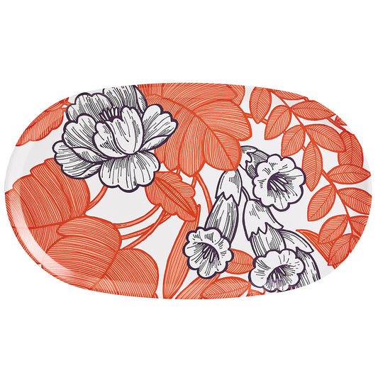 Escapade Tropicale Orange Tray Oval 22" x 13"