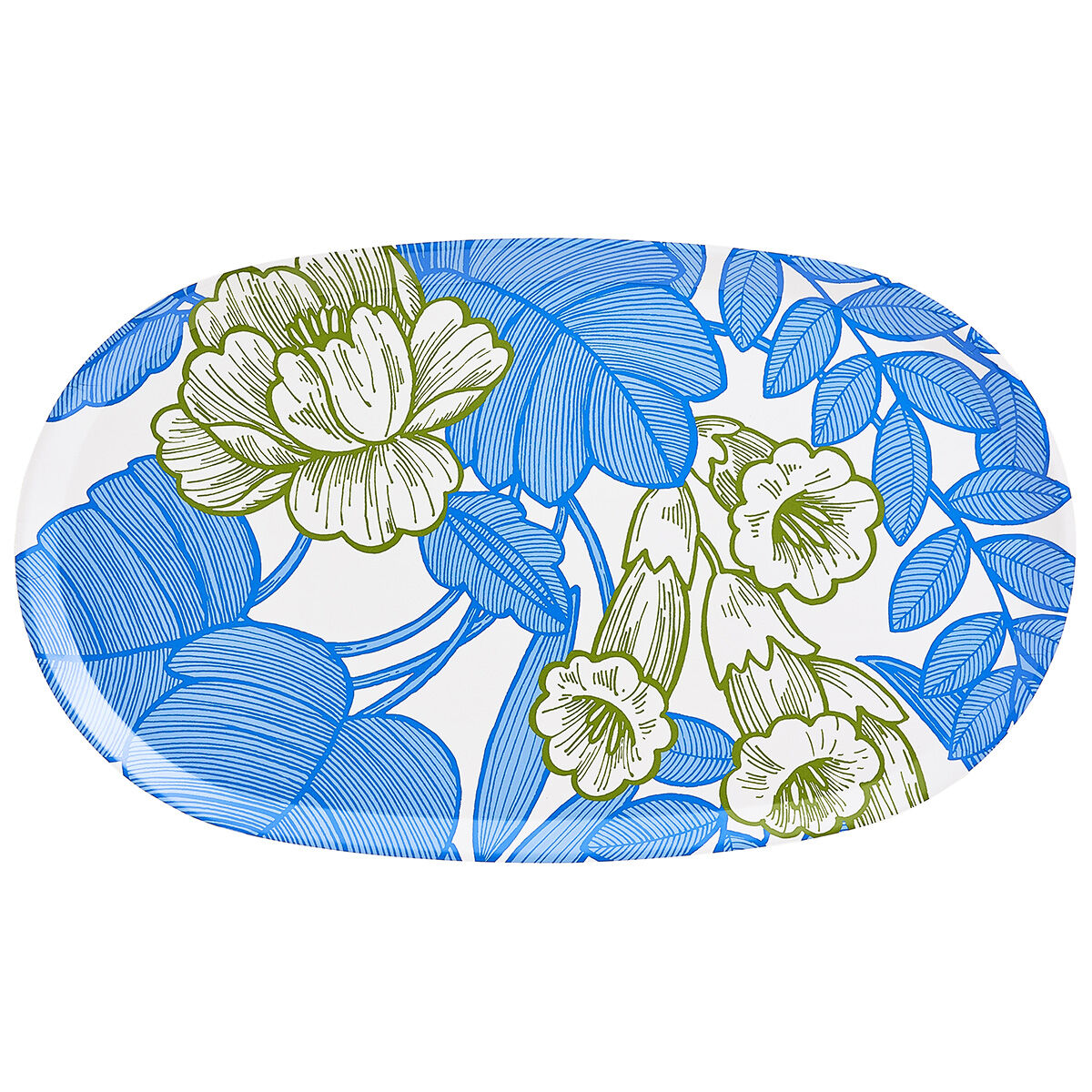 Escapade Tropicale Blue Tray Oval 22" x 13"
