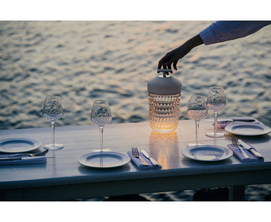 Folia White Wood Portable Lamp